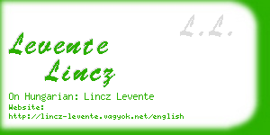 levente lincz business card